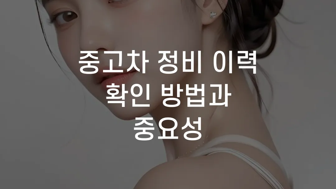 중고차 정비 이력 확인 방법과 중요성