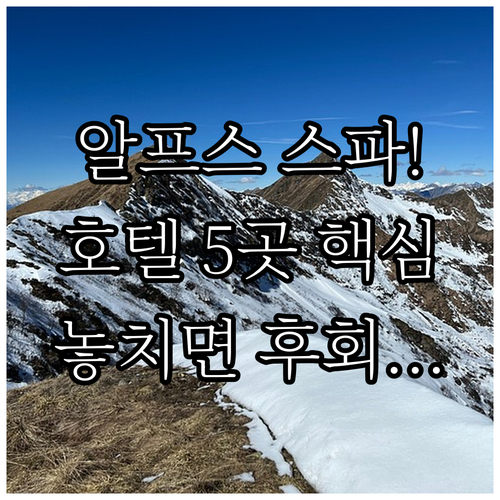 알프스 스파 수영장 완벽 스위스 인터..