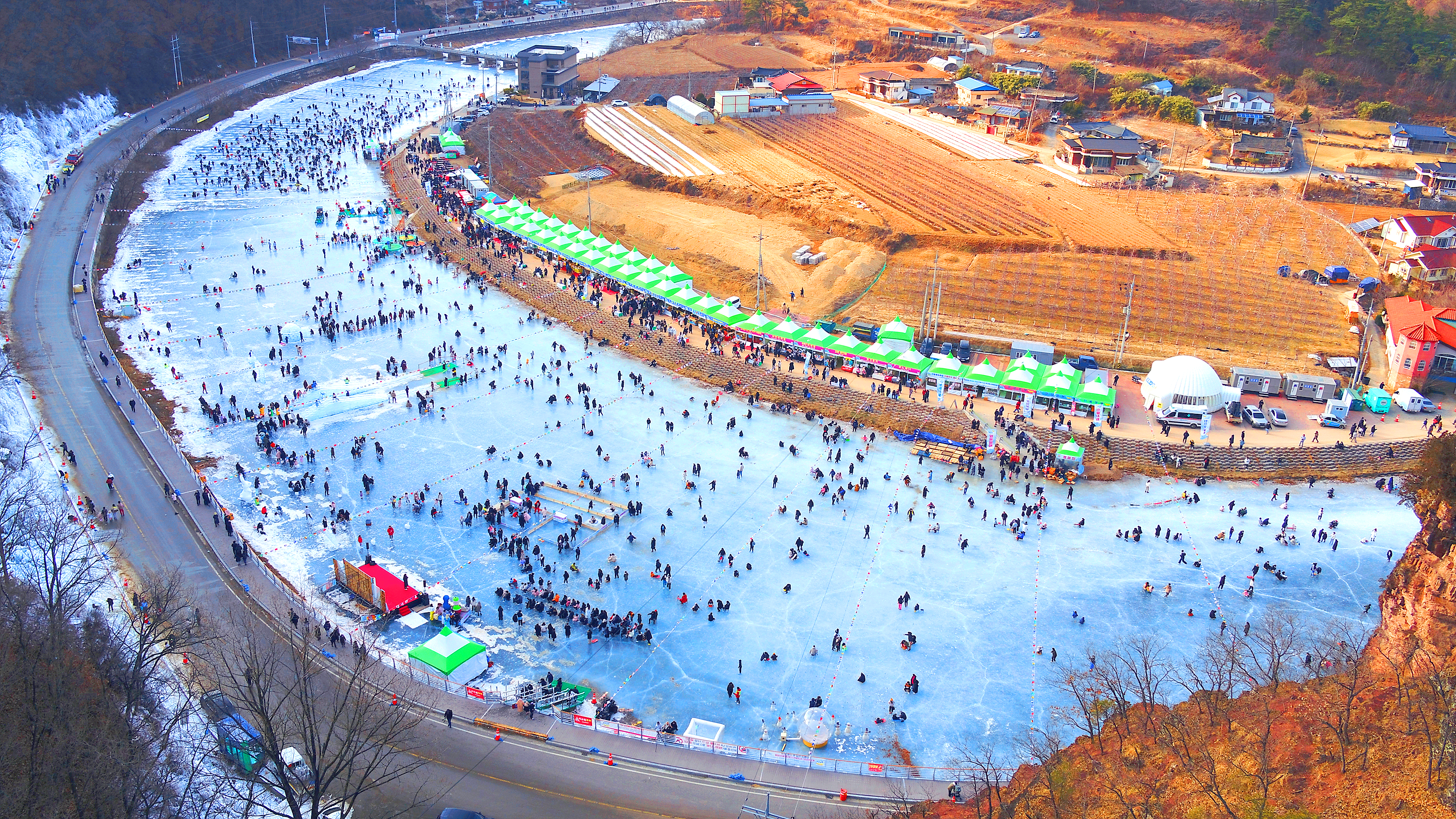 안동 암산 얼음축제