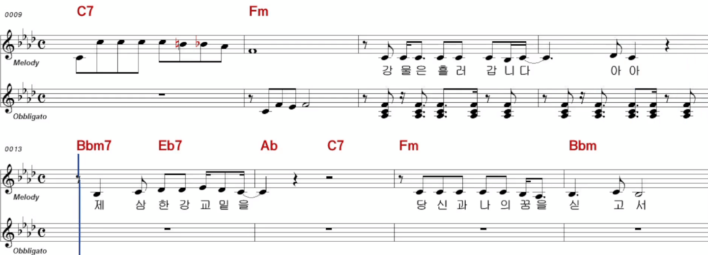 혜은이 제3한강교 악보