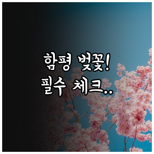 함평 벚꽃 명소 정보 및 나들이 전 ..