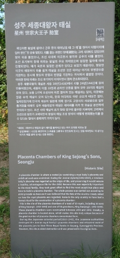 성주 세종 대왕자 태실 안내 사진