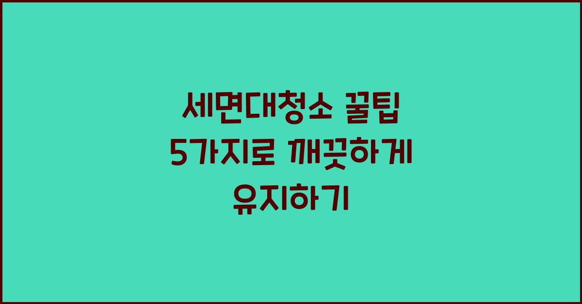 세면대청소