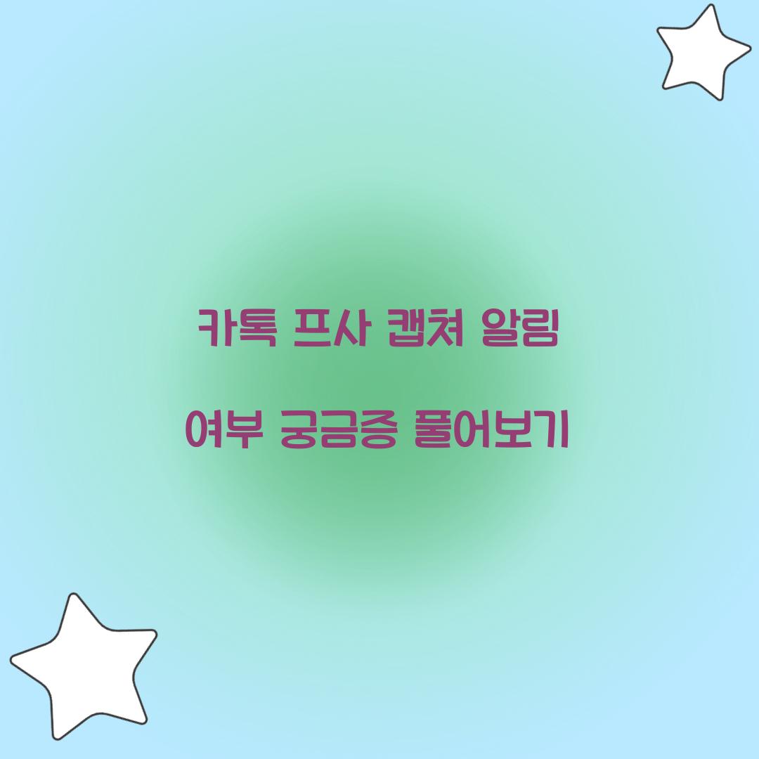 카톡 프사 캡쳐 알림