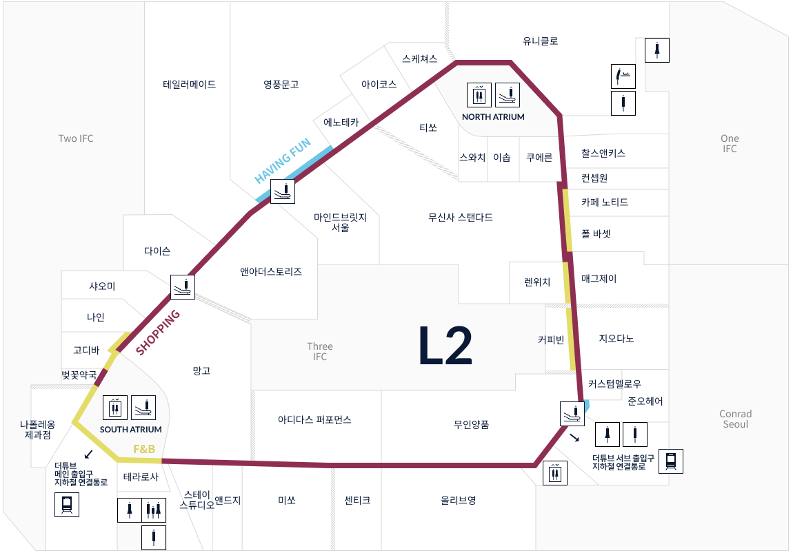 IFC몰 2층 약도
