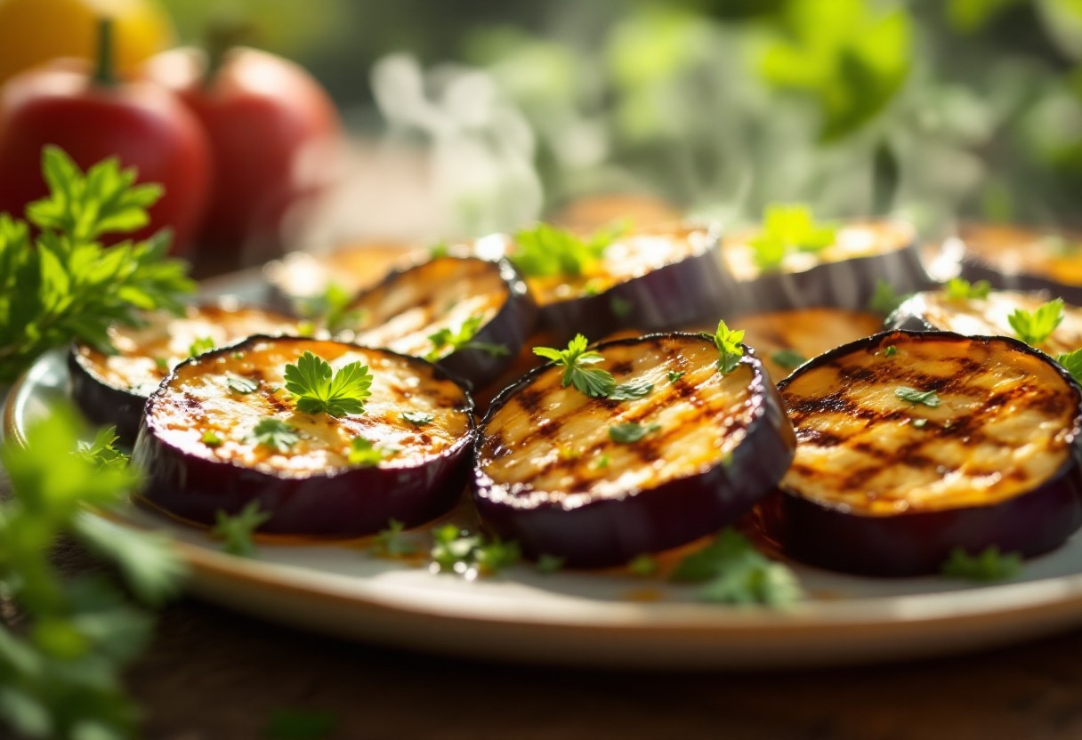 기름 없이 건강하게 구운 가지 요리