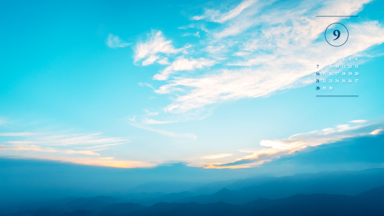 05 산과 노을 A - 2025년9월 노트북배경화면