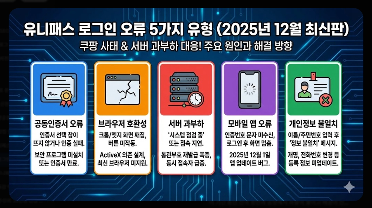 유니패스 로그인 오류 해결방법