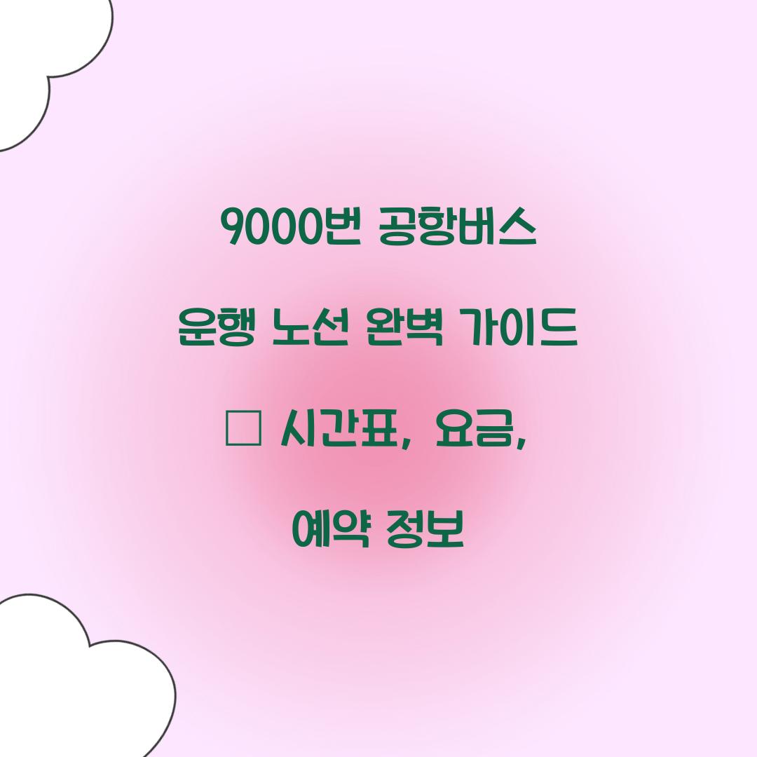 9000번 공항버스 운행 노선