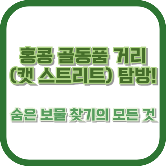 홍콩 골동품 거리(캣 스트리트) 탐방! 숨은 보물 찾기의 모든 것