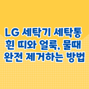 LG 세탁기 세탁통에 생긴 흰 띠와 얼룩, 물때 완전 제거하는 방법
