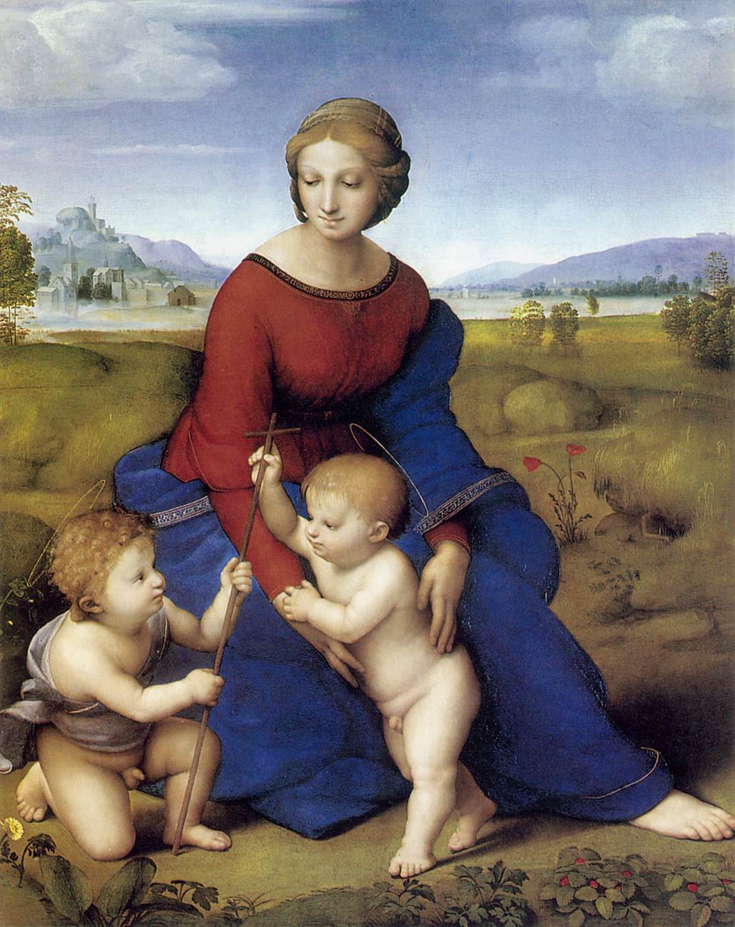 『성모와 아기 예수 (Madonna del Prato)』, 라파엘로. 이미지 출처: Wikimedia Commons (퍼블릭 도메인)