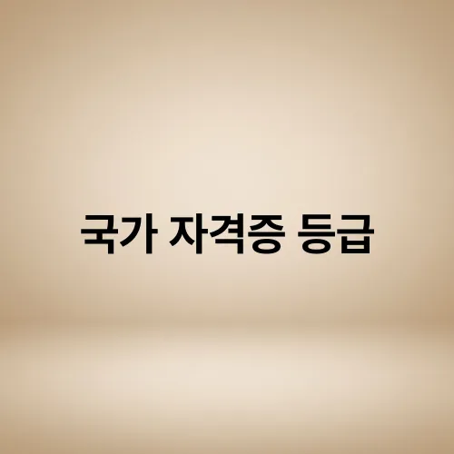 국가 자격증 등급