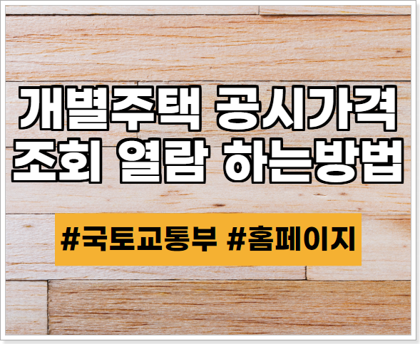 개별 주택 공시가격 열람 조회