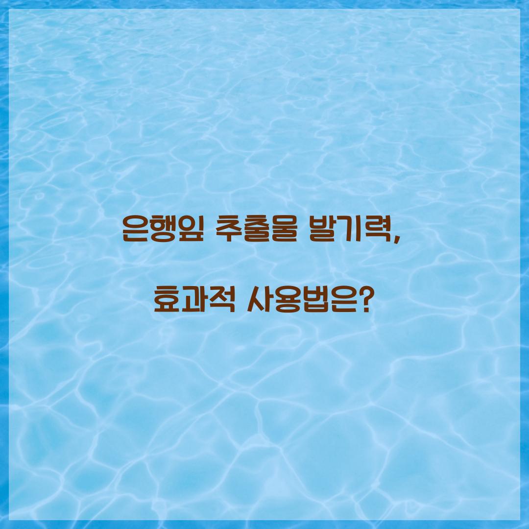 은행잎 추출물 발기력