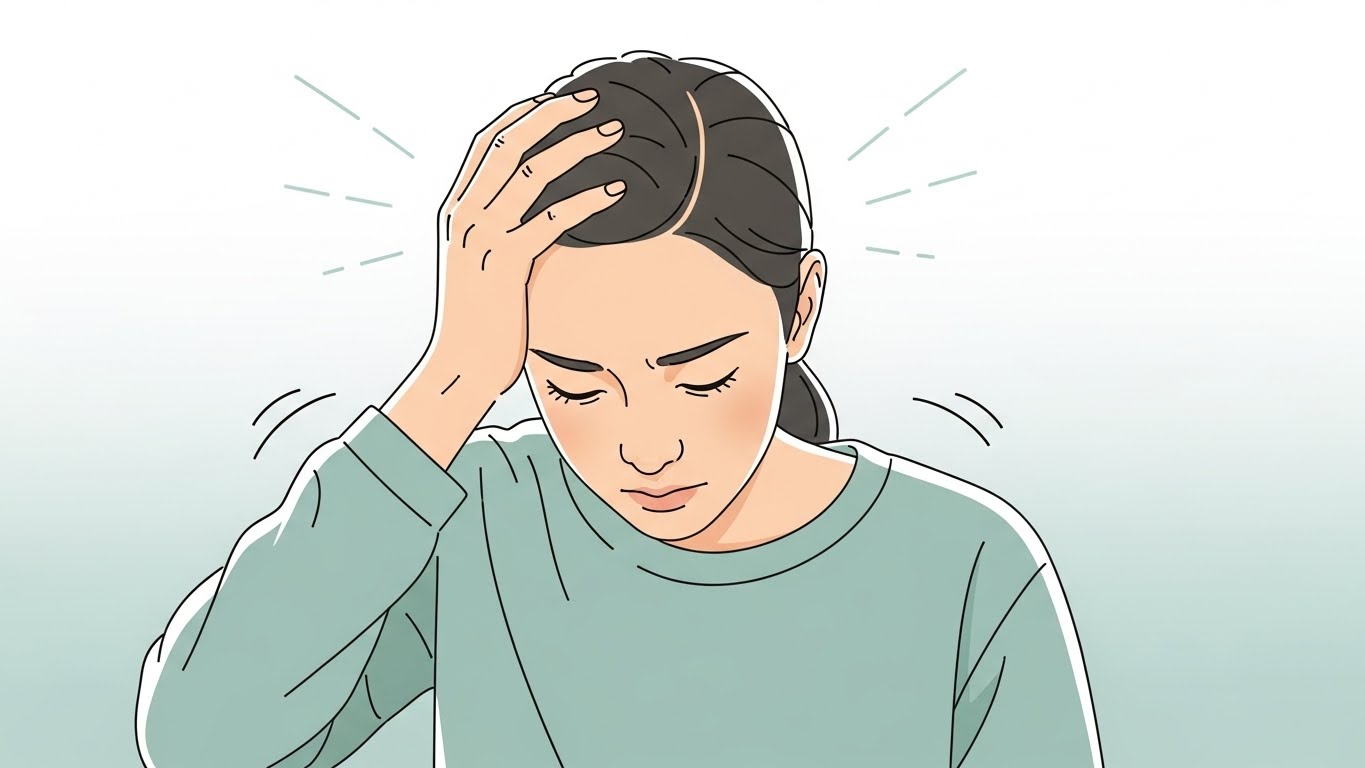 갑자기 어지러운 이유를 설명하는 건강 정보 이미지