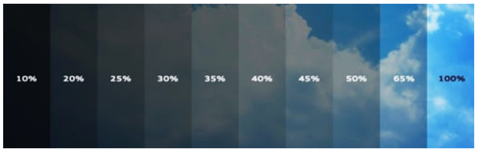 썬팅 농도별 밝기