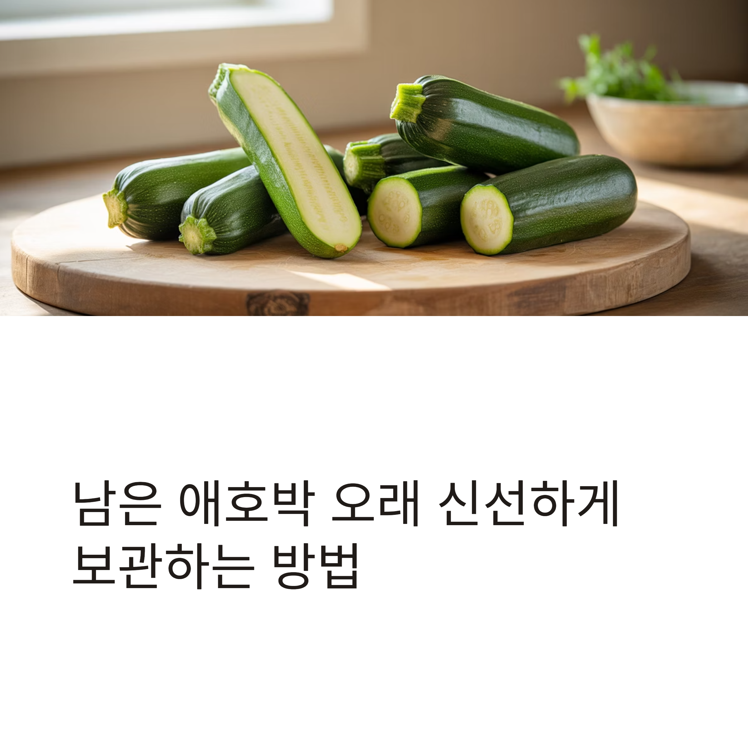 남은 애호박 오래 보관하는 냉장·냉동 방법과 기간