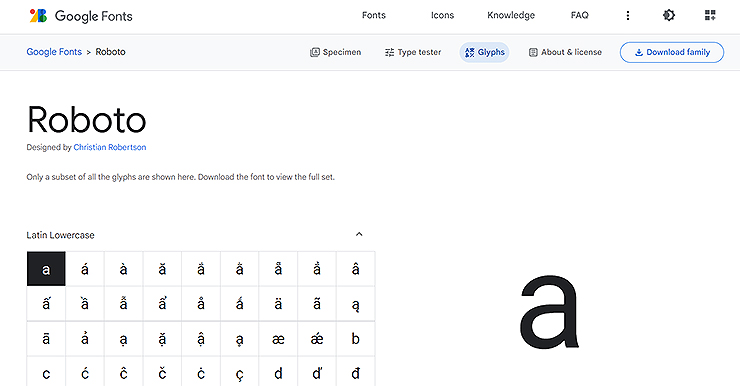 roboto-서체-개별로-살펴보는-화면