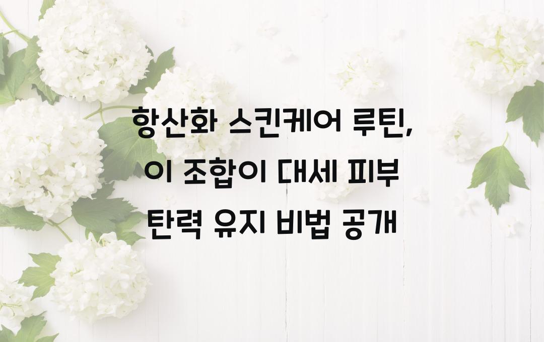 항산화 스킨케어 루틴, 이 조합이 대세!