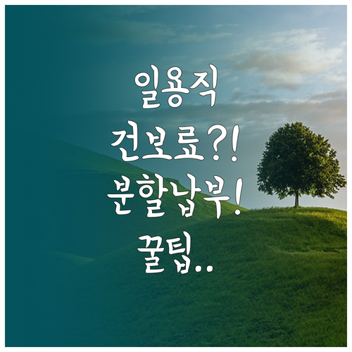 일용직 건강보험료 계산법과 추가 납부..