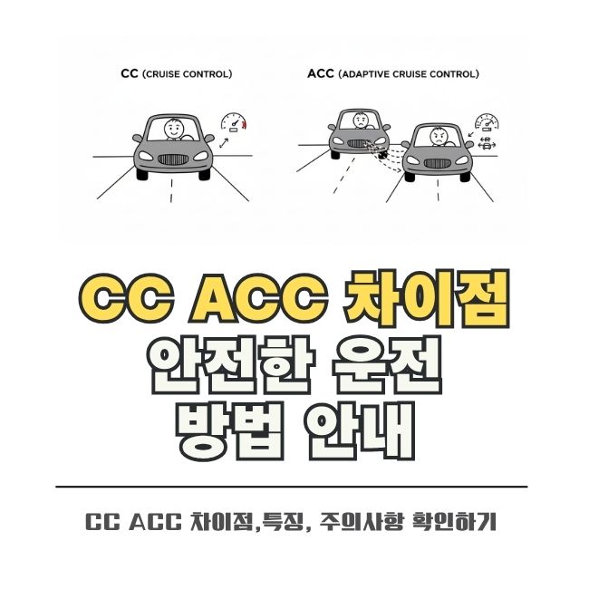 자동차 CC와 ACC 주행 보조기술 차이 비교