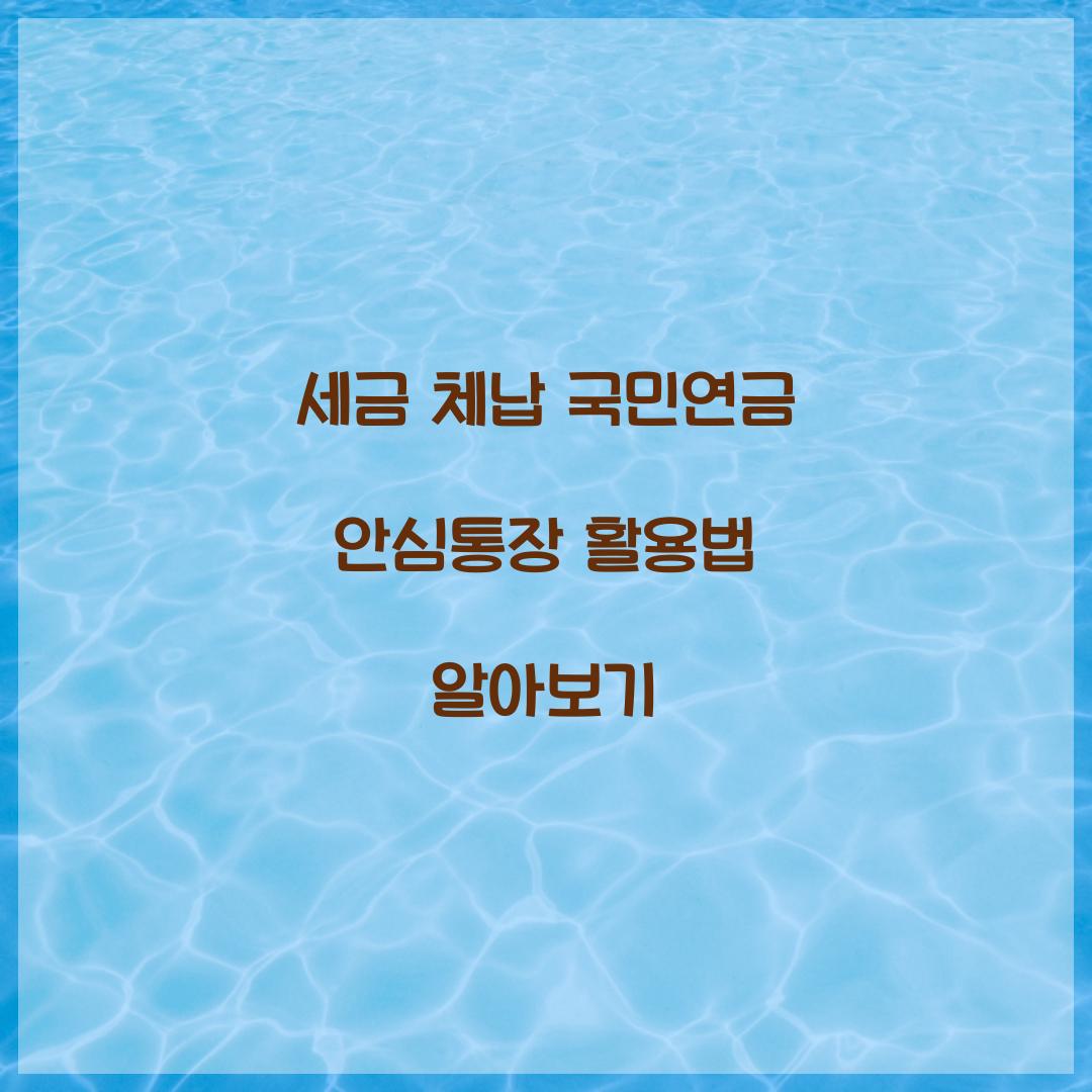 세금 체납 국민연금 안심통장