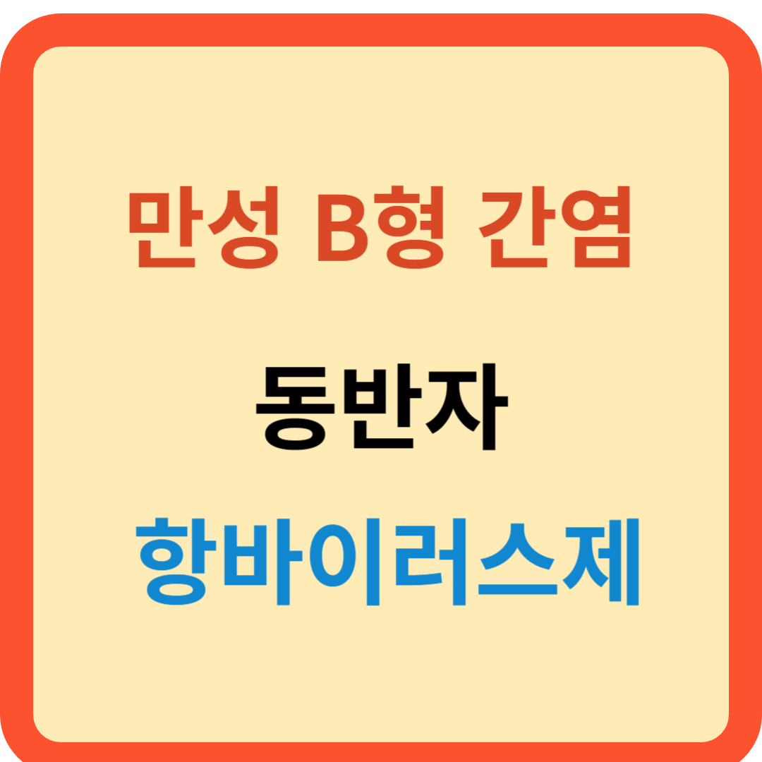 만성 B형 간염 치료 동반자 항바이러스제