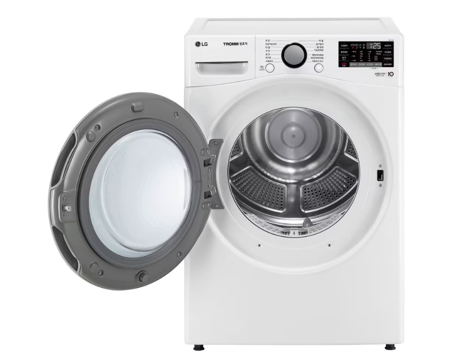 도어가 열려있는 하얀색 건조기