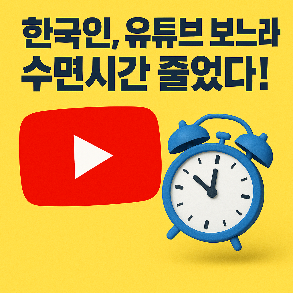 한국인유튜브보느라수면시간줄었다