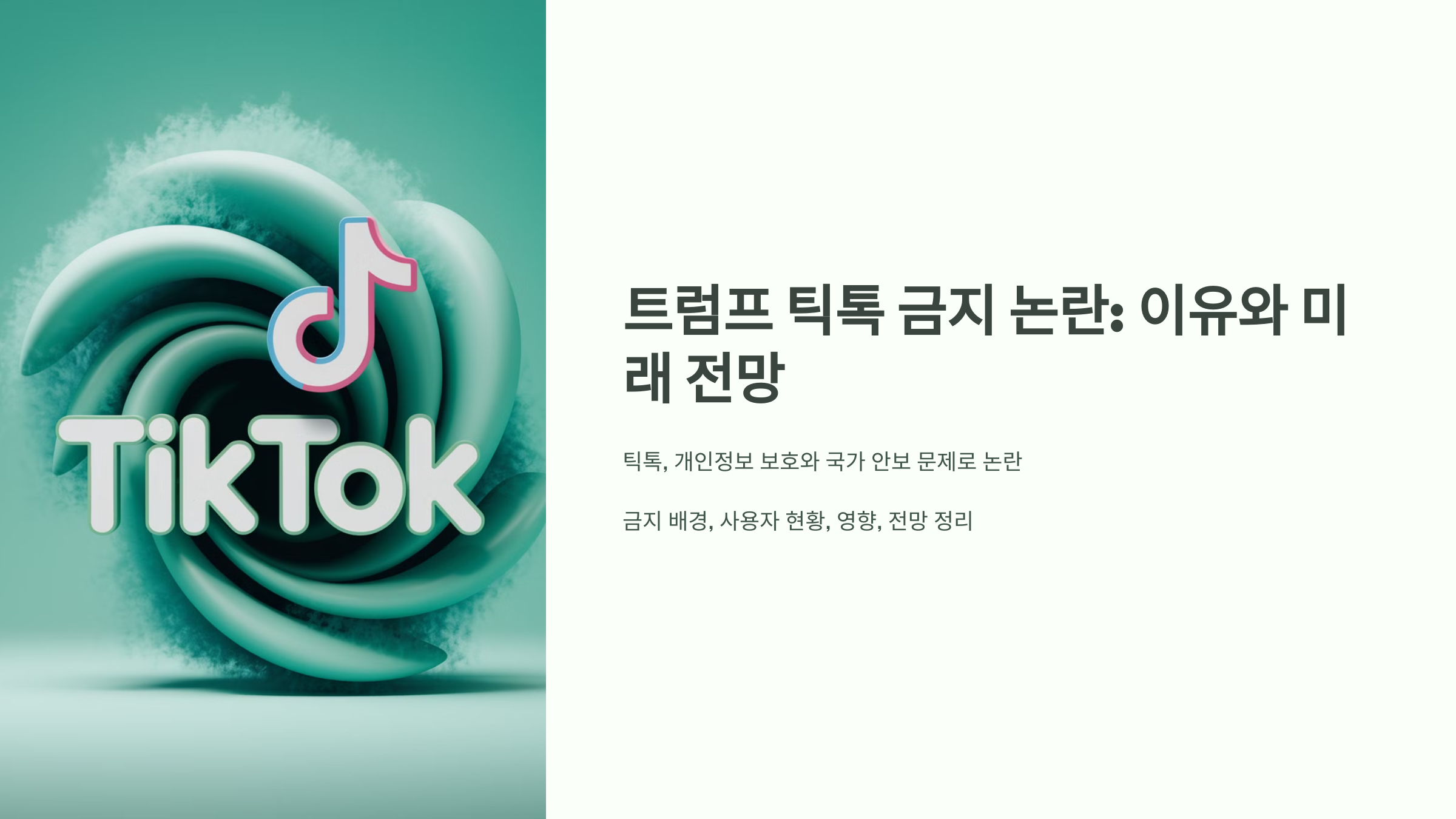 트럼프 틱톡 금지 논란: 이유와 미래 전망