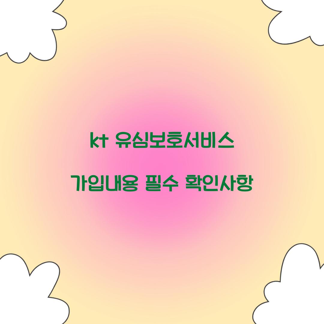 kt 유심보호서비스 가입내용
