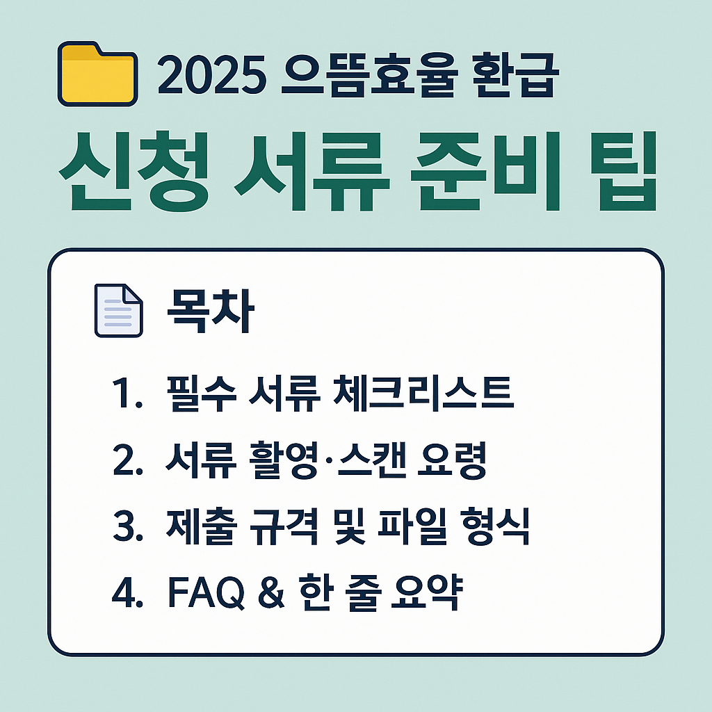 📂 2025 으뜸효율 환급 신청 서류 준비 팁