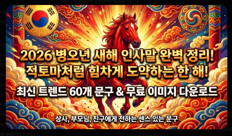 2026년 새해인사말 병오년 센스있는 문구 모음