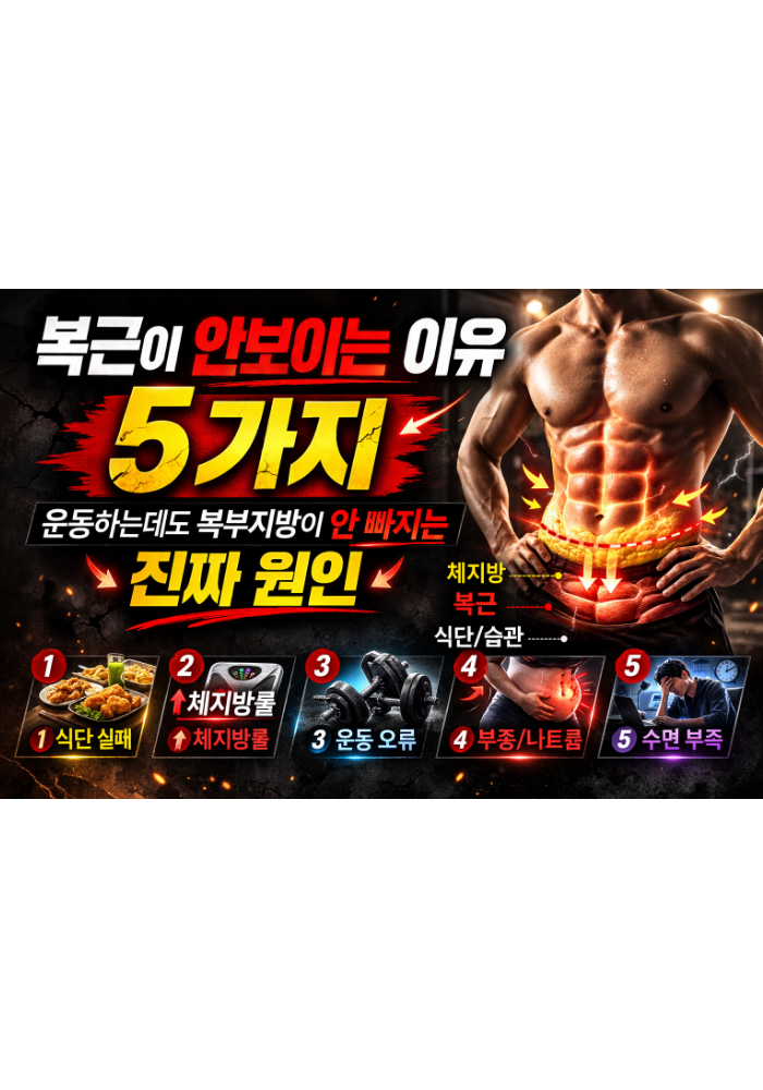 1.복근이 안보이는 이유 5가지