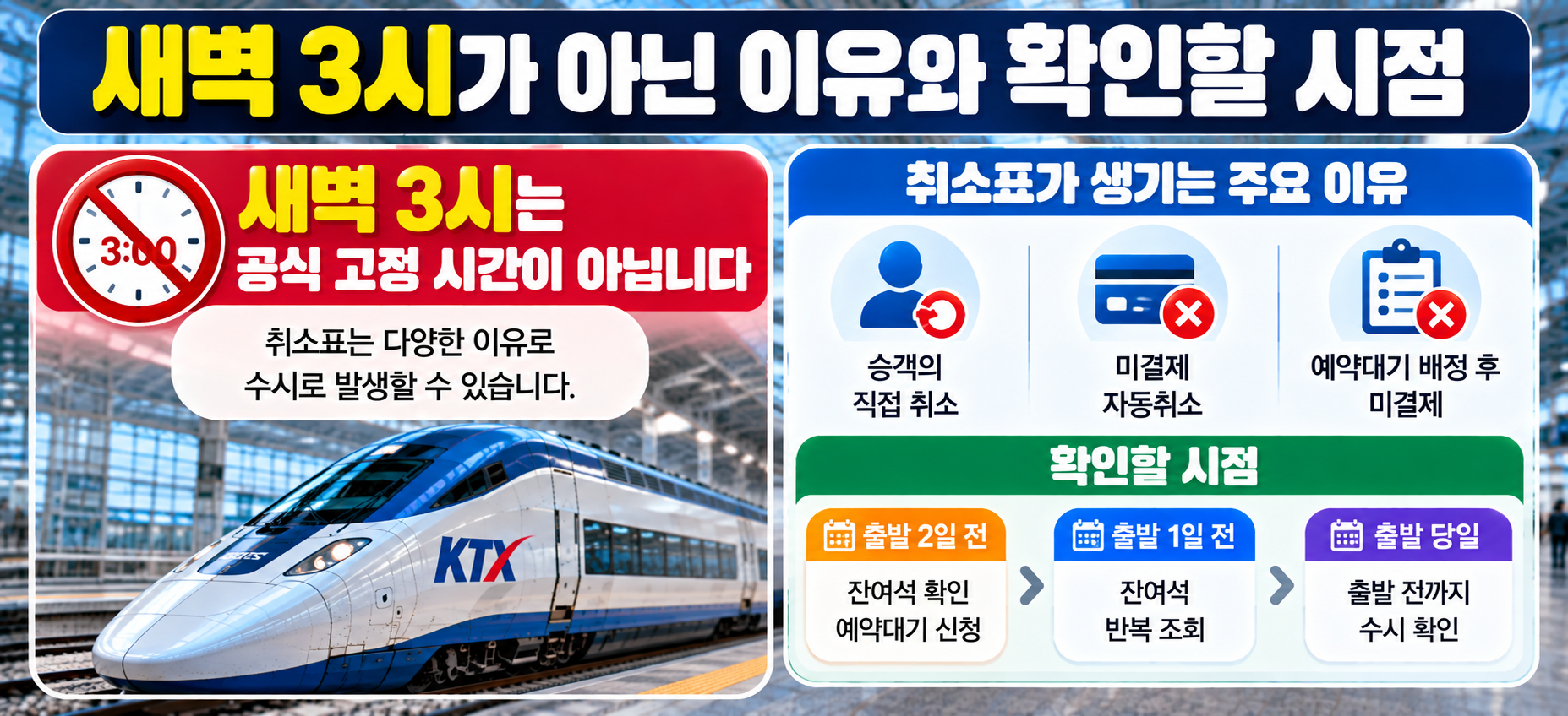 KTX 취소표 확인 시점