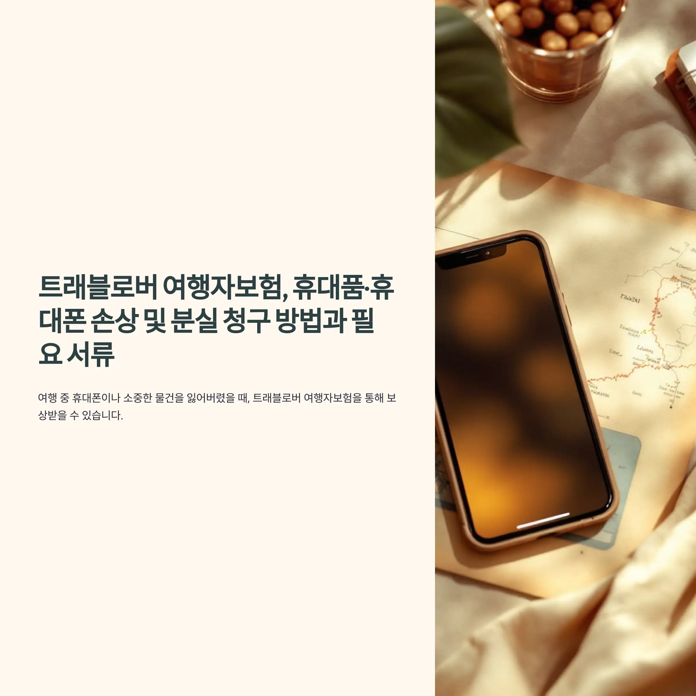 트래블로버 여행자보험, 휴대품·휴대폰 손상 및 분실 청구 방법과 필요 서류