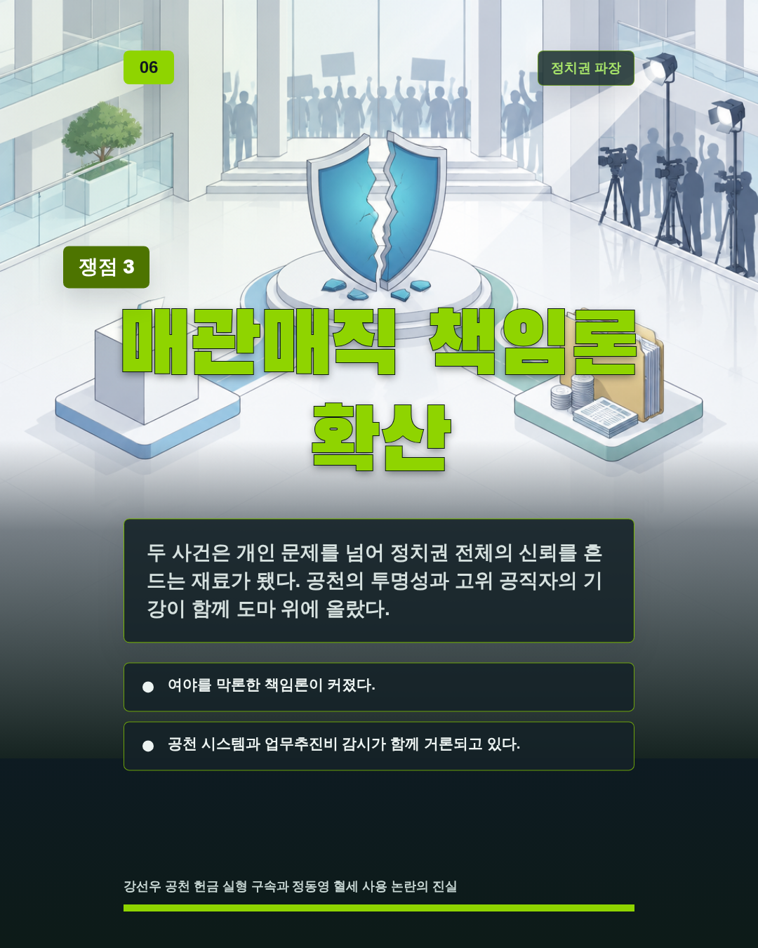 매관매직 책임론 확산