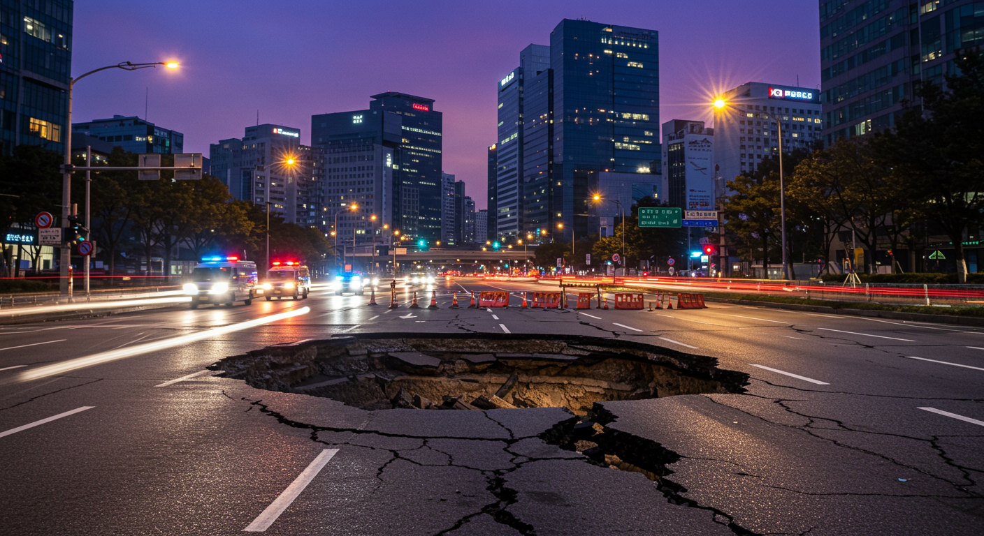 서울 관악구 남부순환로 싱크홀 발생