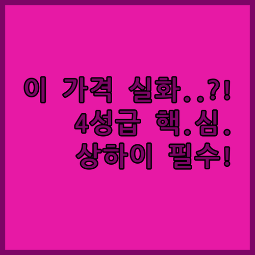 상하이 황푸구 난징동루 가성비 4성급..