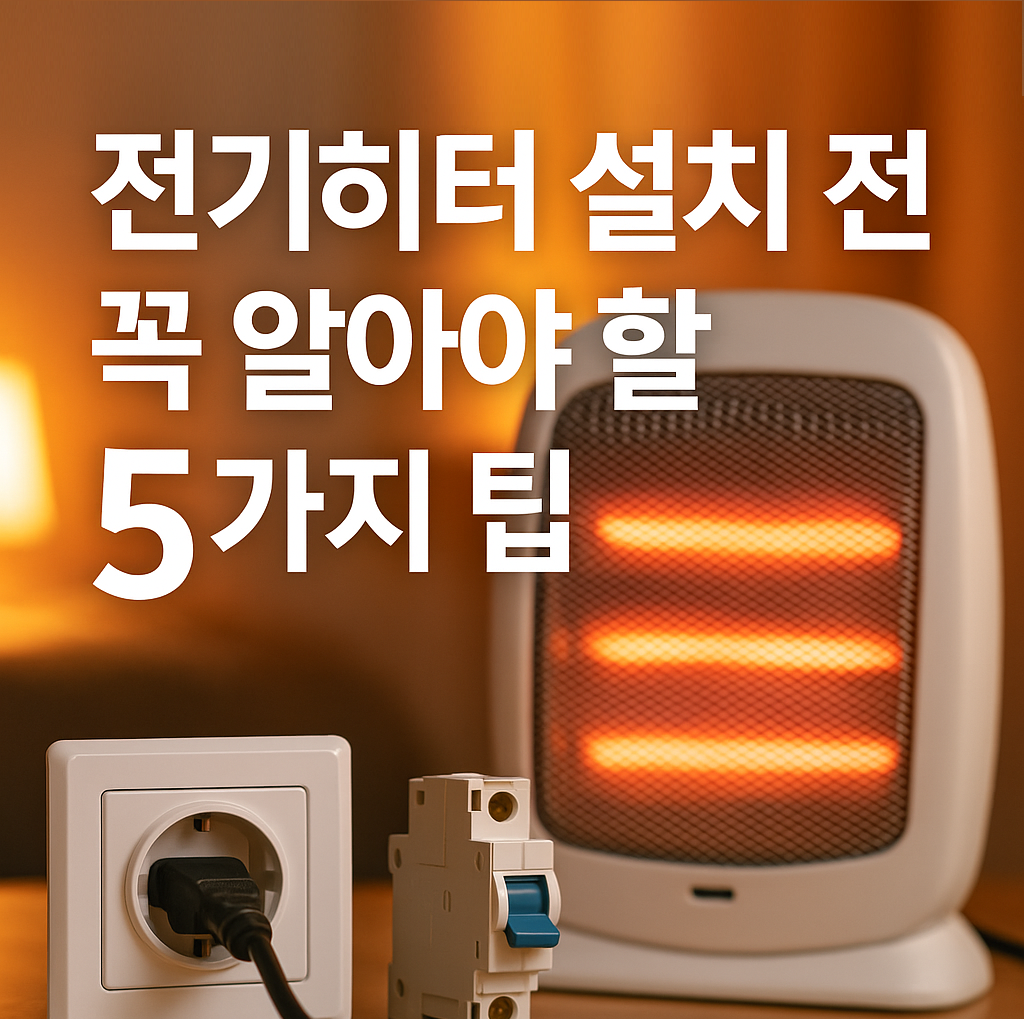 전기히터 설치 전 필수체크리스트 TOP 5! 전기용량·누전차단기 꼭 확인하세요.