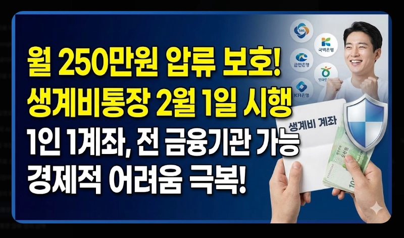 생계비통장 개설 가능 은행 11곳 [2026년 최신] 은행별 조건 및 신청 방법 총정리