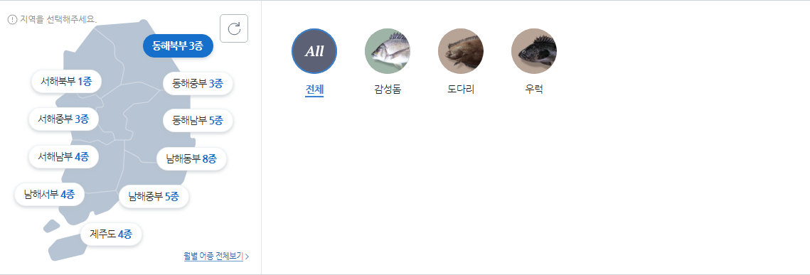 동해북부 바다낚시 대상어종 사진