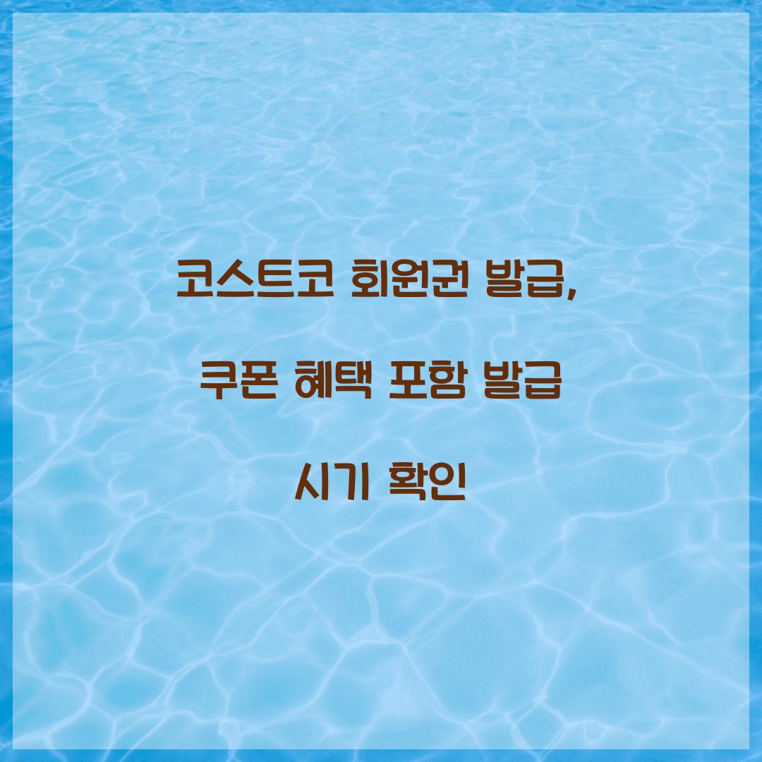 코스트코 회원권 발급, 쿠폰 혜택 포함 발급 시기 확인