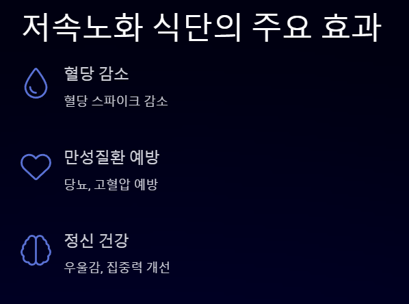 저속노화 식단 효과