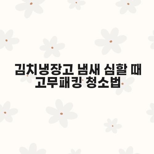 김치냉장고 냄새 심할 때 고무패킹 청소법