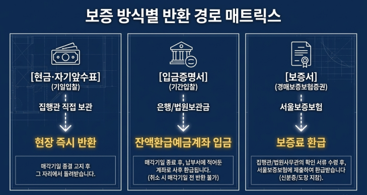 보증금 방식별 반환 경로