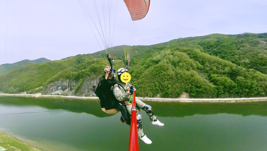단양 양방산 패러글라이딩 착륙 사진