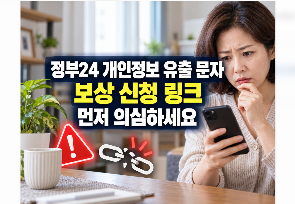 정부24 개인정보 유출 문자|보상 신청 링크가 오면 먼저 의심하세요