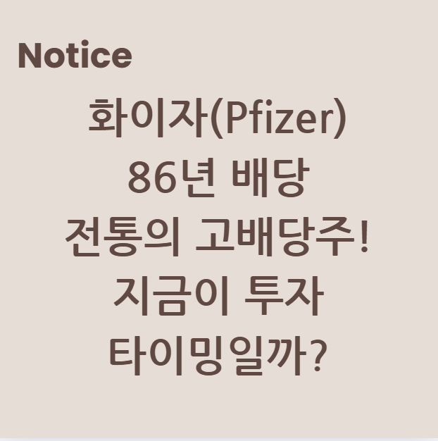 화이자(Pfizer), 86년 배당 전통의 고배당주! 지금이 투자 타이밍일까?